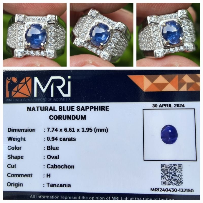 Natural Blue Sapphire Tanzania Memo 0.94 crt