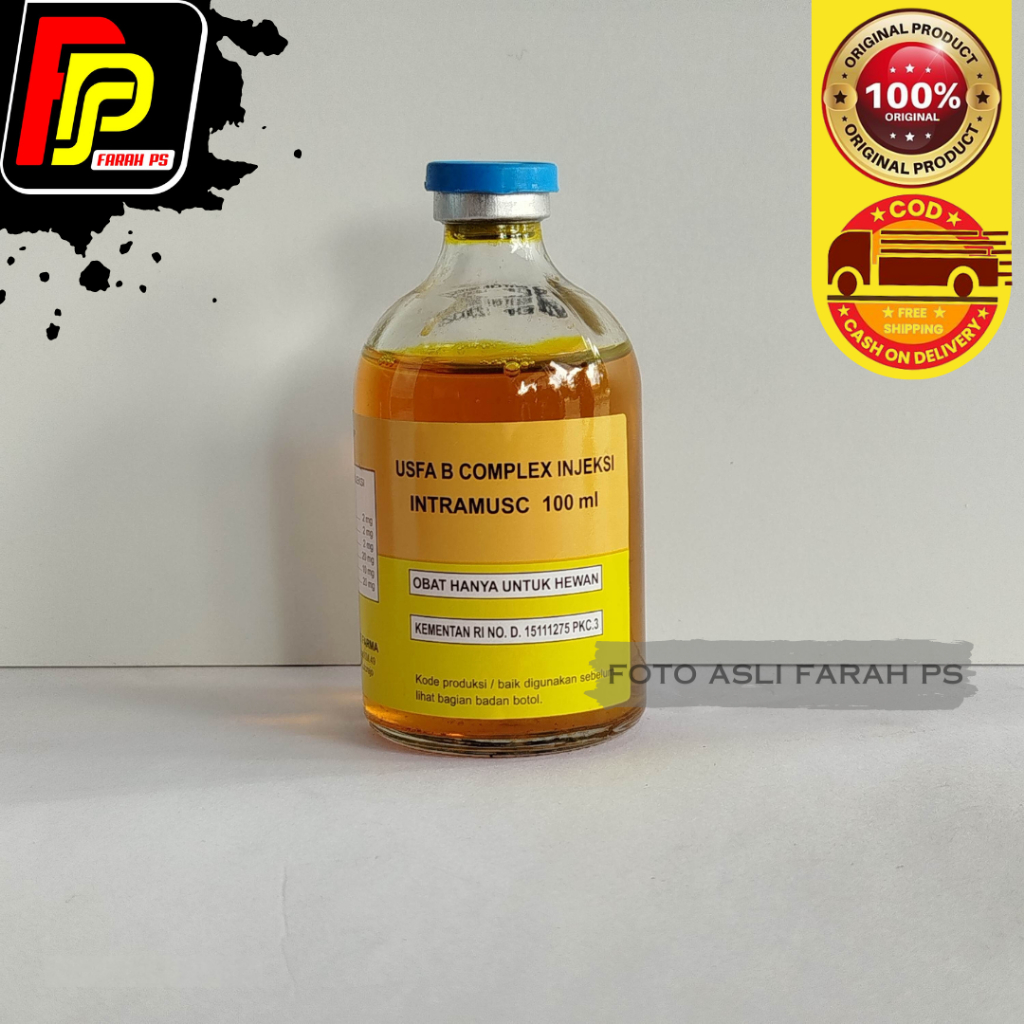 Usfa B Complex Injeksi 100 ml Vitamin B Kompleks Hewan