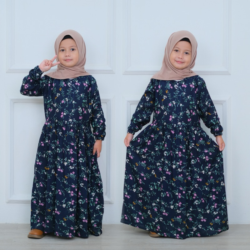 Dress anak rayon Gamis motif anak Gamis anak motif bunga Gamis rayon bunga anak Gamis anak Gamis ana