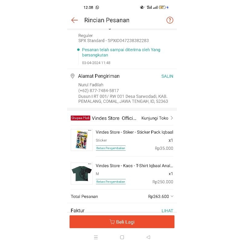 KAOS IQBAAL DIGICAM X VINDES (PRELOVED)