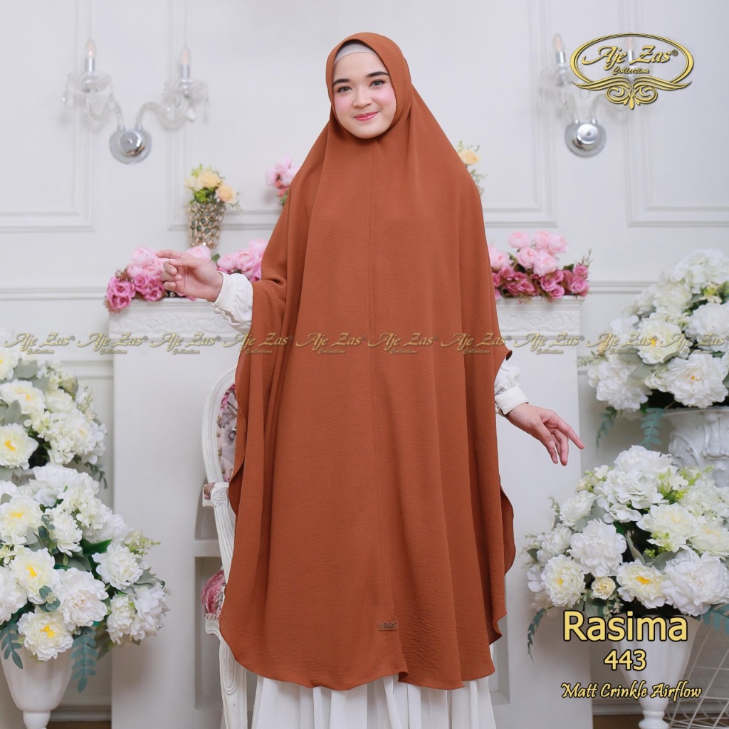 AJE ZAS - Khimar Hijab Jumbo Ped Antem RASIMA Free Cadar Matt Ceringkel Airflow