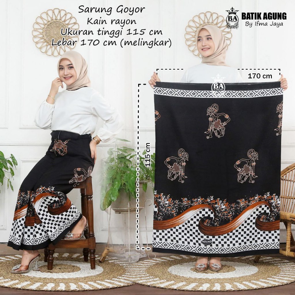 Sarung Batik Print Motif Wayang Bima Catur Seragam | SARUNG SANTRI REMAJA | Sarung Wayang Bestseller