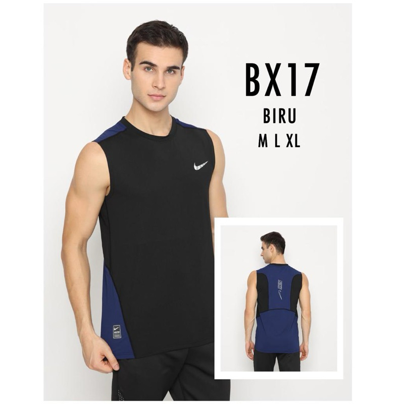 KAOS IMPORT PRIA SINGLET NIKE OLAHRAGA RUNNING GYM