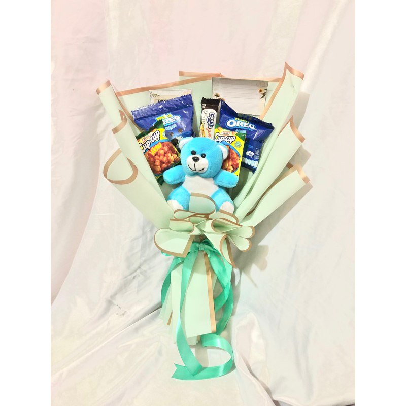 

Bouquet bunga boneka snack / bucket snack cocok untuk hadiah wisuda / graduation / ulang tahun / anniversary / birthday kualitas premium, estetik