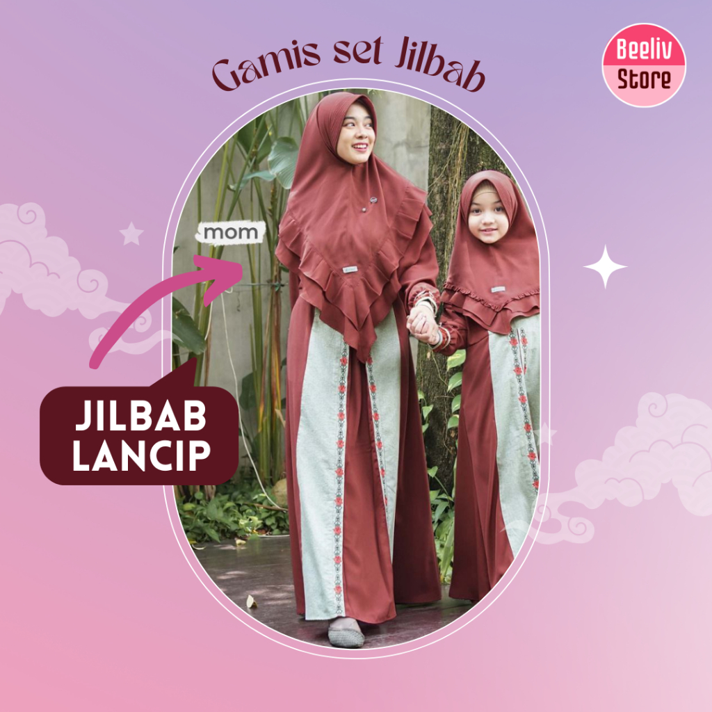 Gamis Wanita Syari Dress Busui Simple Jannati Set Jilbab Eiffel by Alwa Hijab