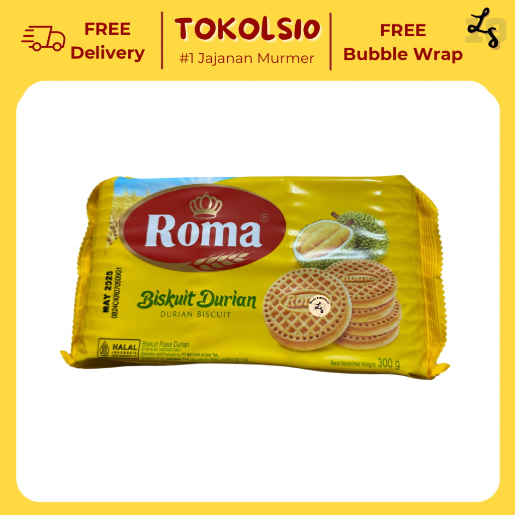 

Roma Biskuit Kelapa/Durian @300g / Cream Cokelat Besar @189gr