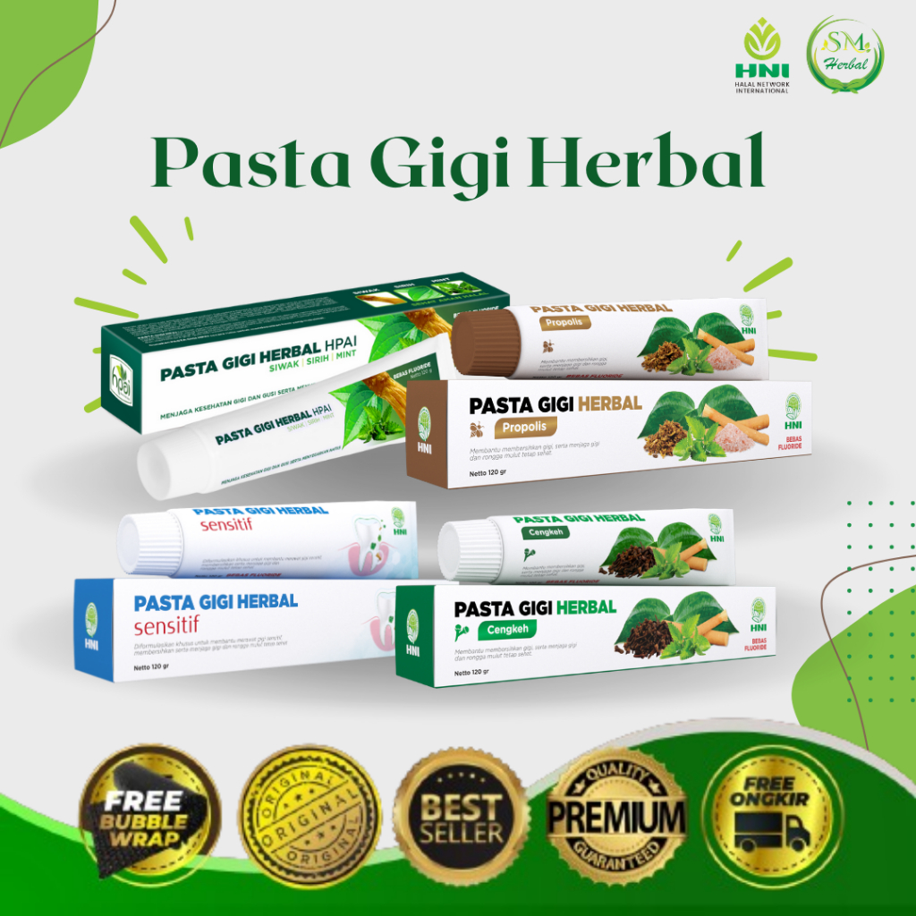 Pasta Gigi Herbal HNI HPAI/PGH Sensitif/ PGH Siwak/PGH Cengkeh/PGH Propolis
