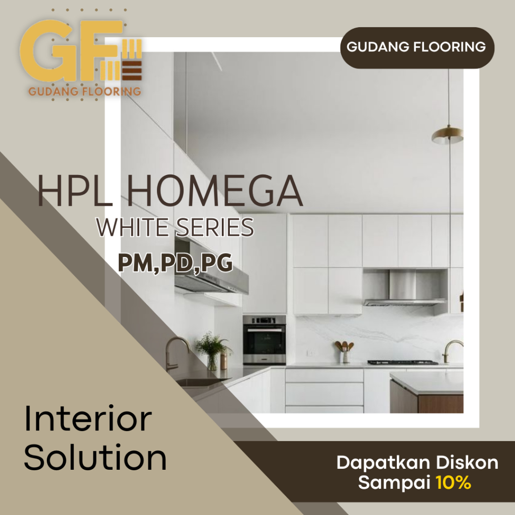 HPL Homega White Series Pelapis meja Furniture HPL kayu Triplek