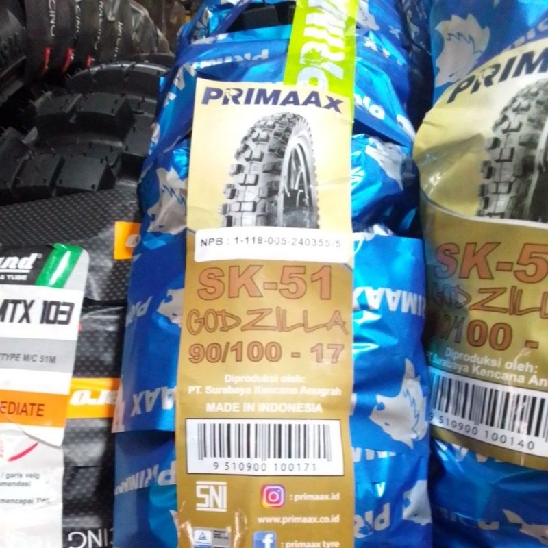 ban trail primaax ring 17 ukuran 90-100/17 ban motor cross/trail