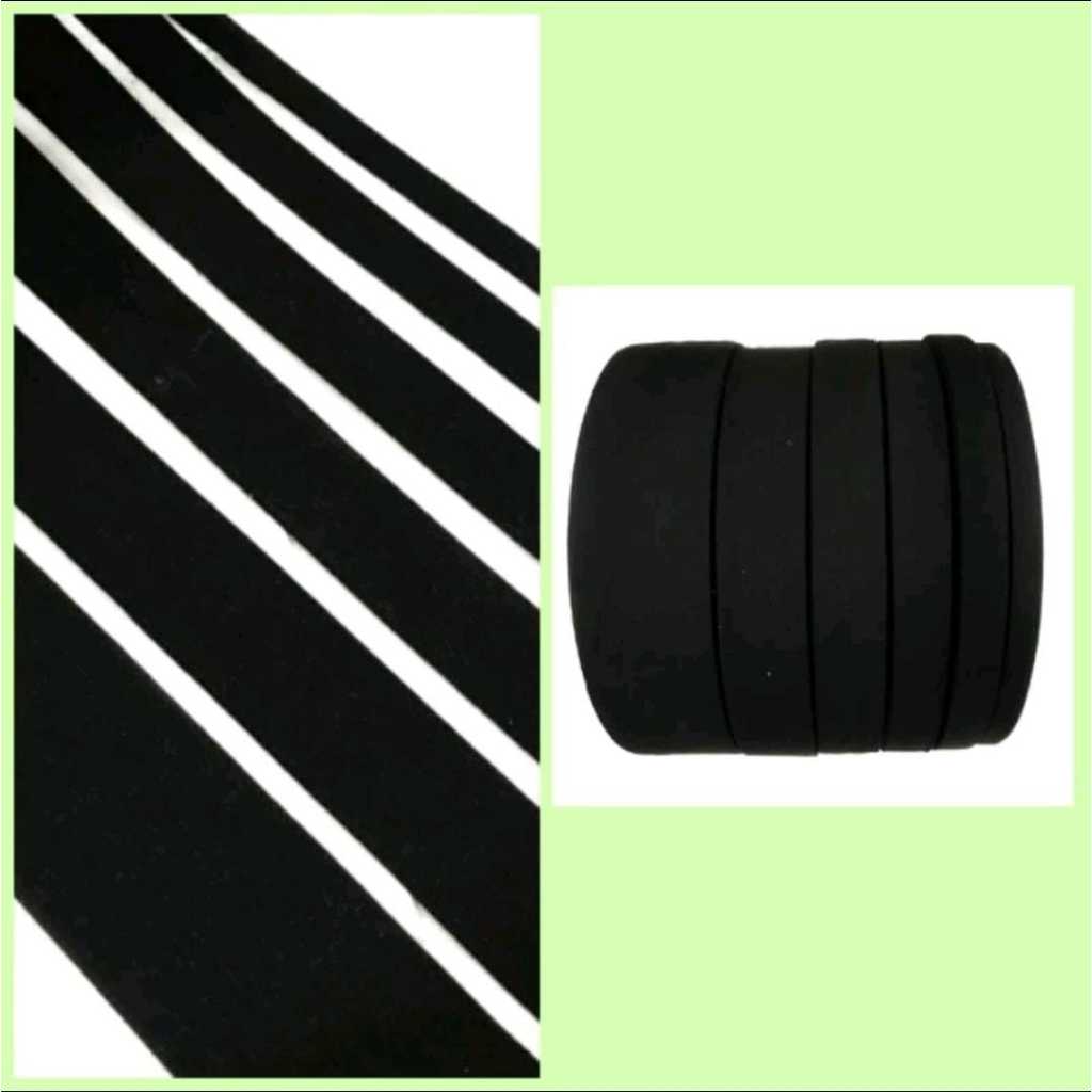 1 ROLL - LABEL PITA KATUN POLOS HITAM | LABEL HIJAB | LABEL BAJU