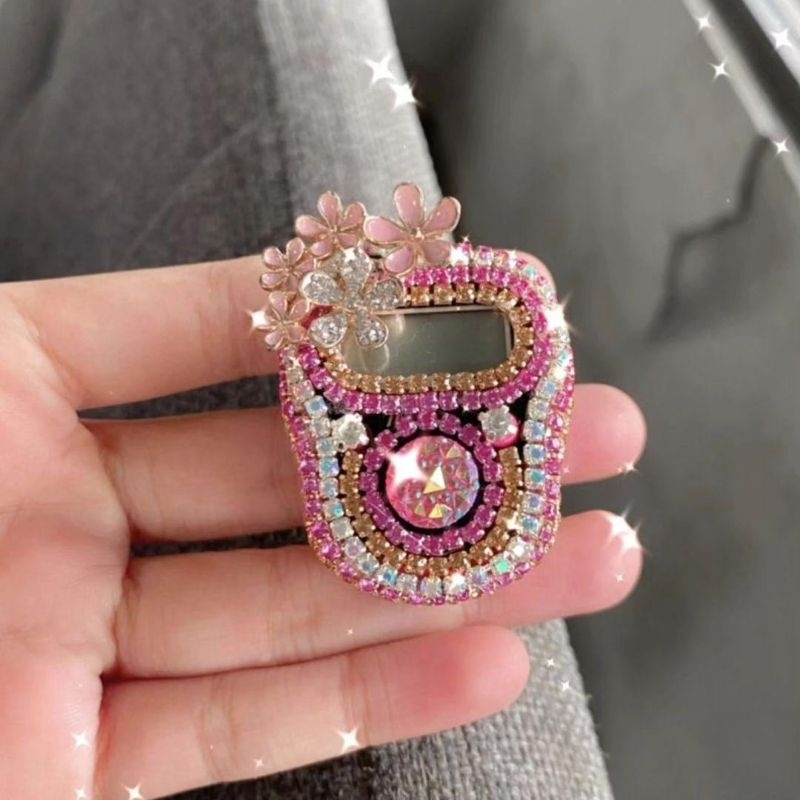 tasbih digital hias led alaram bunga besar cantik dengan tali cincin cystal