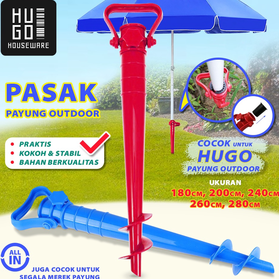 HUGO Kaki Pasak Tri Penyangga Payung Tenda Taman Pantai