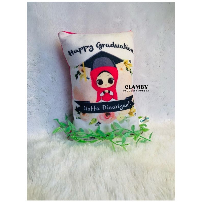 Bantal Wisuda Custom Nama | Kado Wisuda | Souvenir Wisuda | Bingkisan Custom
