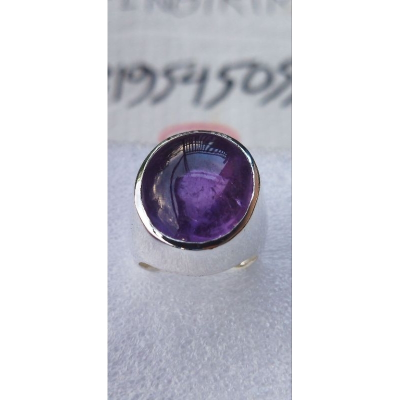 natural ametiys (quartz)ring perak murni hanmad/kecubung asihan kalimantan original garansi 100% hrg