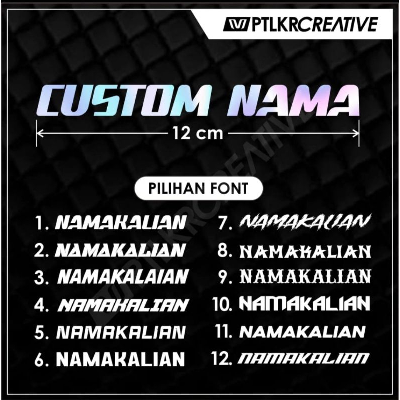 

STIKER NAMA CUSTOM HOLOGRAM CUTTING TANPA MINIMAL ORDER