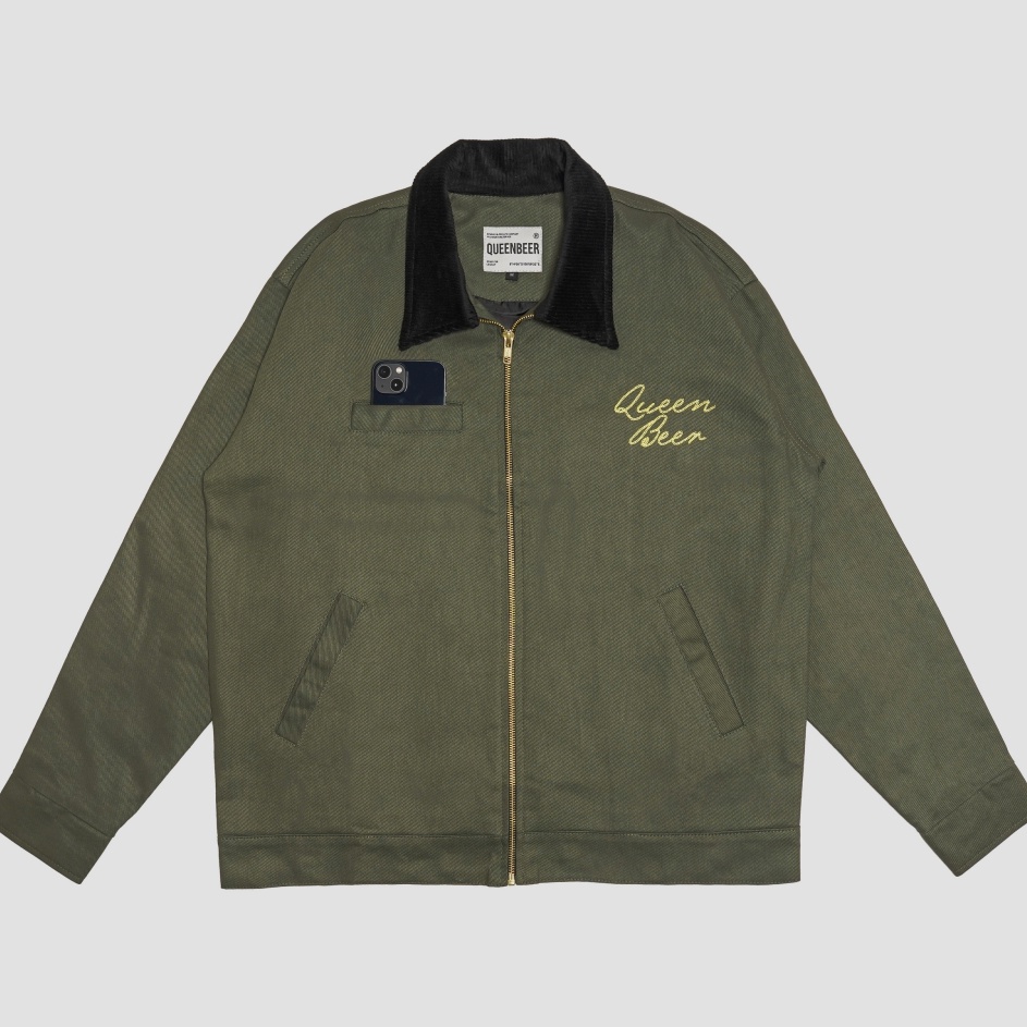 55 COD QueenBeer  Canvas Work Jacket Nicole Green