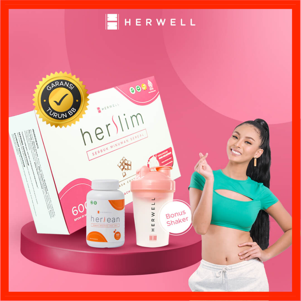 HERSLIM HERLEAN HERWELL Paket Diet Herwell Herslim dan Herlean Plus Free Shaker Pelangsing Tubuh 1 H