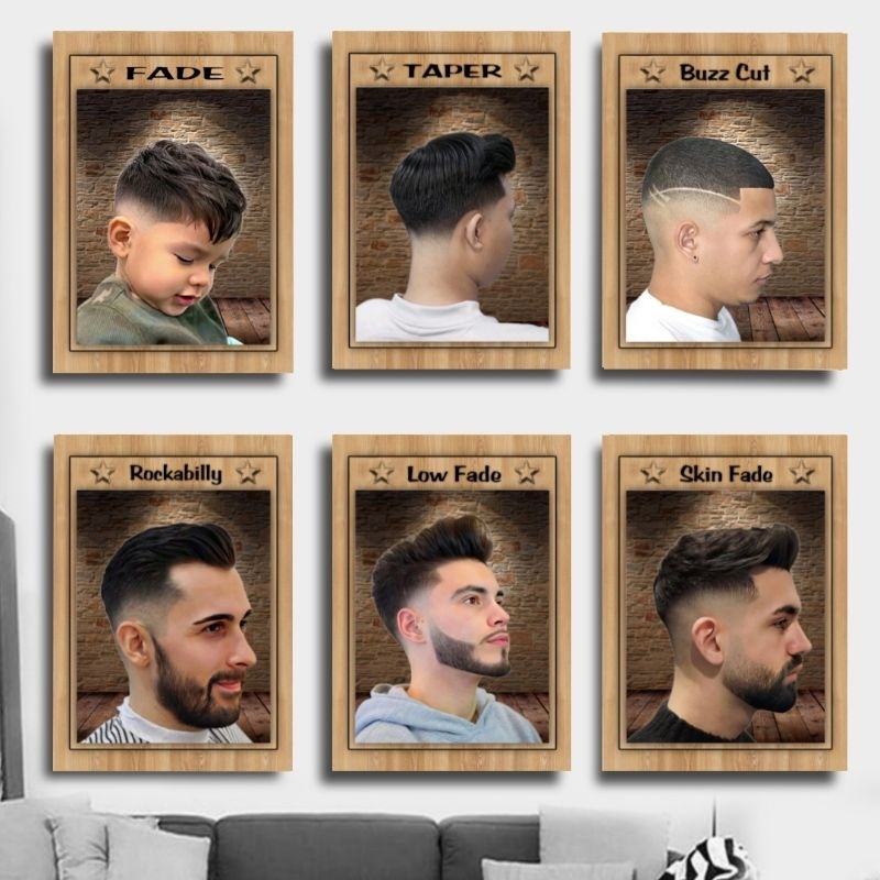 POSTER BARBERSHOP POSTER KAYU MDF