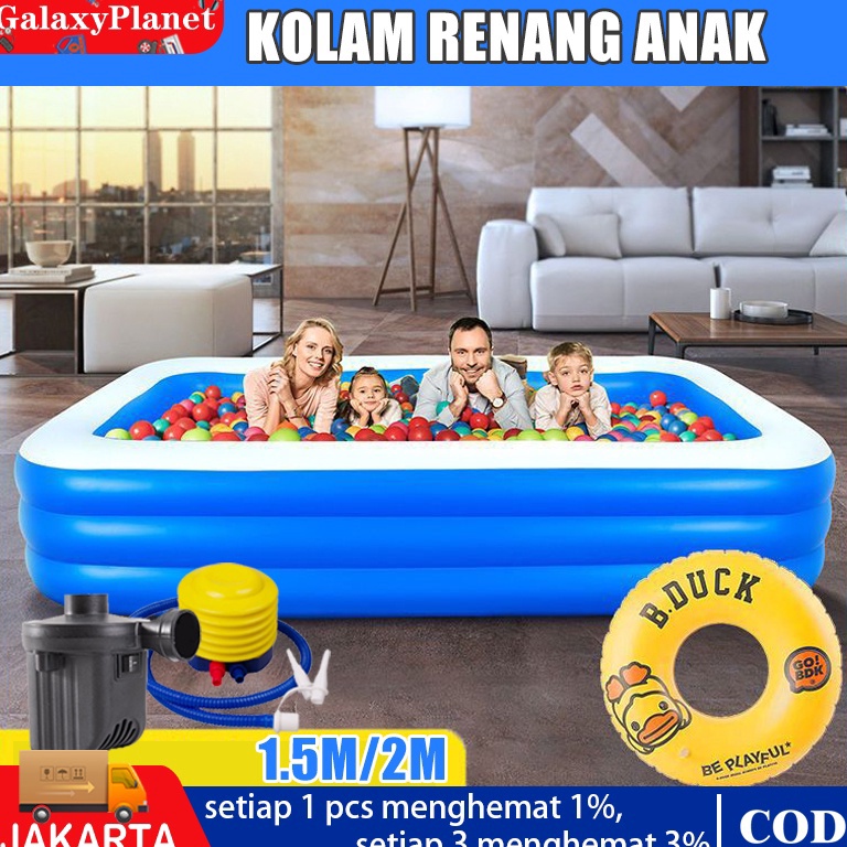 ART C7R5 Bestway Kolam Renang Anak  Dewasa Murah Jumbo 2 Meter Rectangular PoolPortable Kolam Anak L