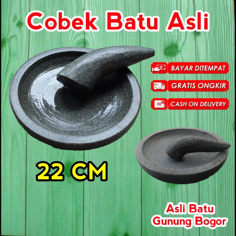 COBEK BATU ASLI FREE MUTU / COBEK BATU ASLI 22 CM / COBEK BATU ASLI GUNUNG / COBEK ASLI BATU LAM GUN