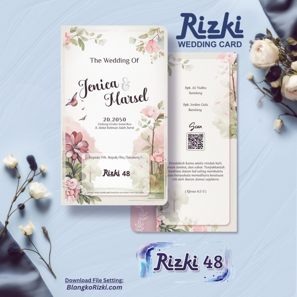 BLANGKO RIZKI 48 - BLANGKO UNDANGAN RIZKI - BLANGKO UNDANGAN KOSONGAN