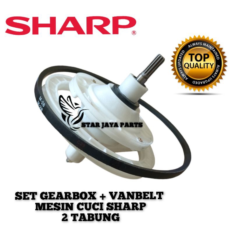 [SET ES-T96CL] Set Gearbox + Vanbelt Mesin Cuci SHARP ES-T96CL 2 Tabung