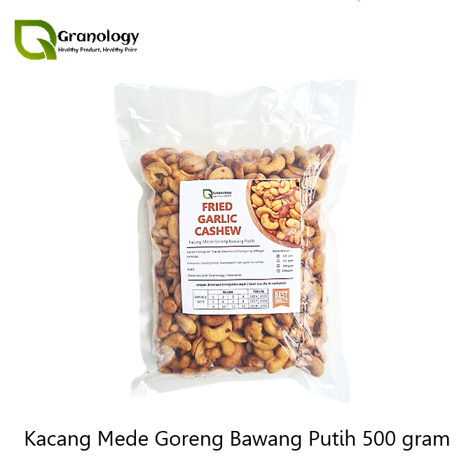 

Fried Garlic Cashew Nut / Mede Goreng Bawang Putih (500 gram) by Granology