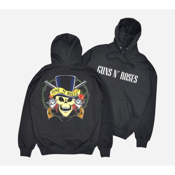 PINDA28 HOODIE GNR SKULL - BLACK HOODIE PRIA