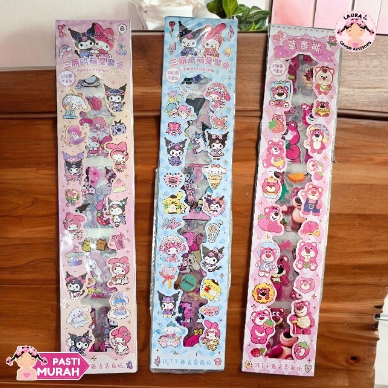 

20 LEMBAR STIKER SANRIO KUROMI LOTSO VIRAL TRANSPARAN WATERPROOF ANTI AIR