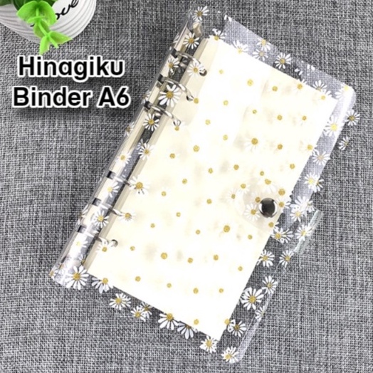 

ART J3P6 A6 6 holes Premium Binder flower Daisy A6 Aesthetic Sinking Fund Binder Keuangan Budgeting Motif Glitter Estetik