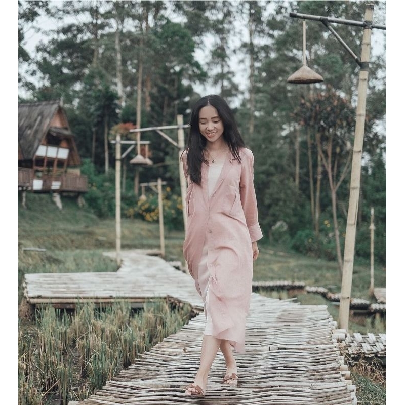 SET MAVEN MELISSA BASIC  & MAVEN CHRISTIAN SILK DRESS IN ROSE BLOSSOM