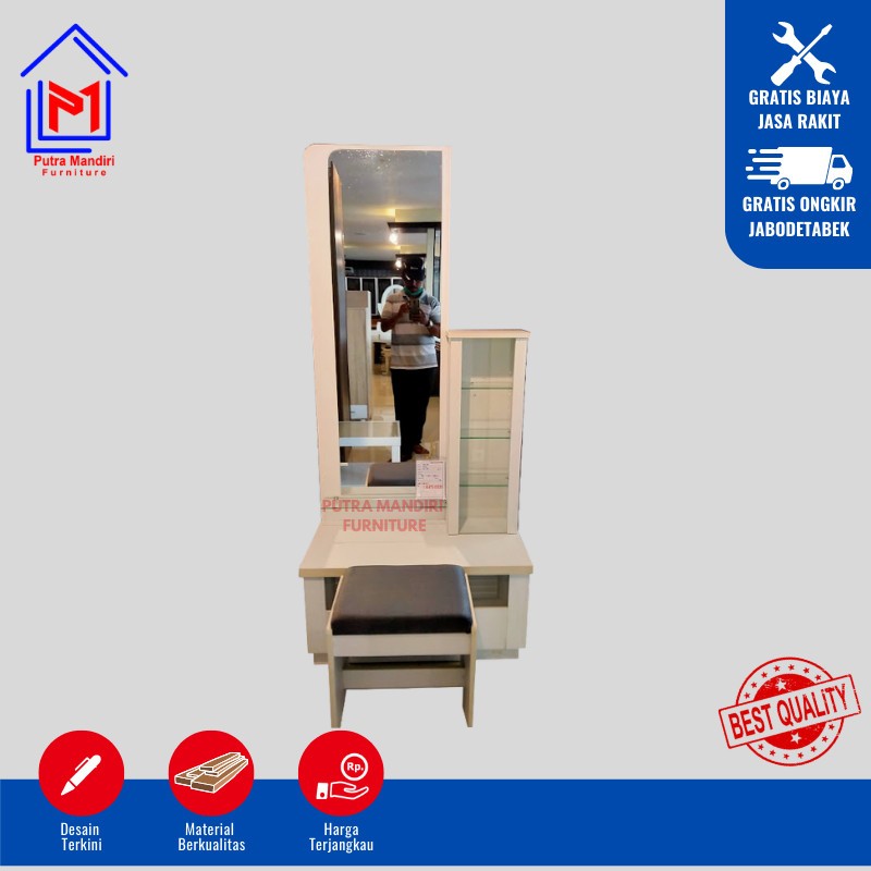 Meja rias minimalis - rak skincare - organizer