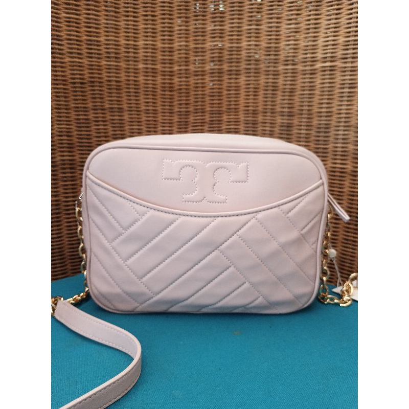 new tas tory burch tb alexa stitch camera bag shell pink original