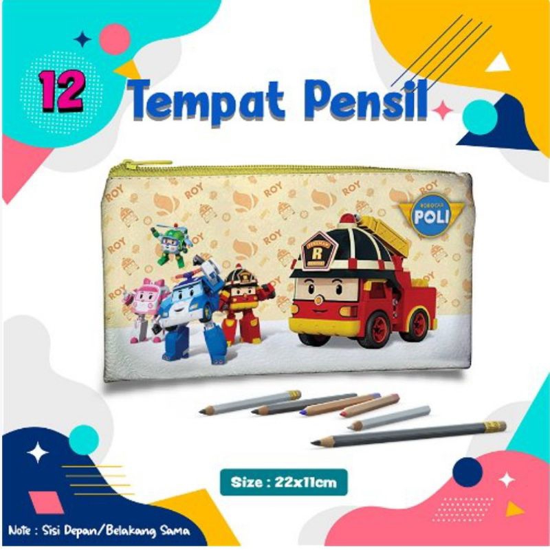 

Tempat pencil tempat alat tulis pouch pencil /pencil case pouch karakter Robocar poli