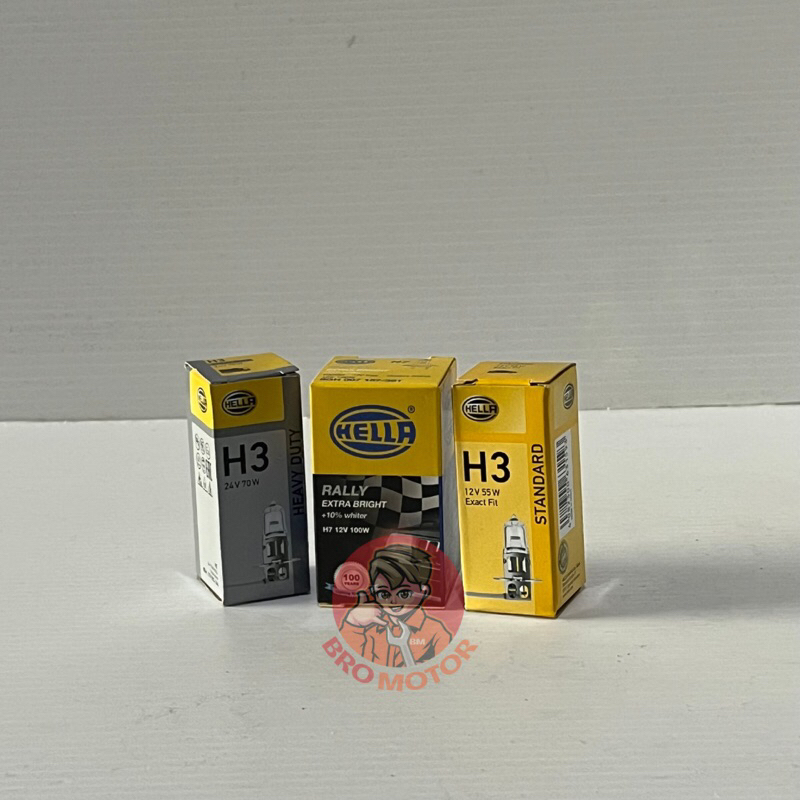 Hella Lampu Bohlam Mobil Halogen H3 12v 55w / 24v 70w dan H7 12v 100w