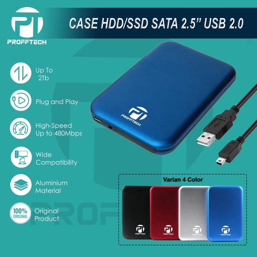 casing hardisk external sata 2,5" usb 2.0 hdd enclosure sata 2.5 inch