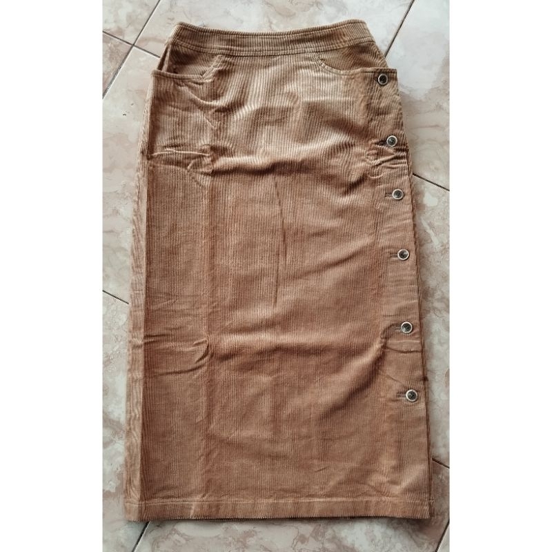 Rok Corduroy - Rok span - Rok midi Codoray - Preloved