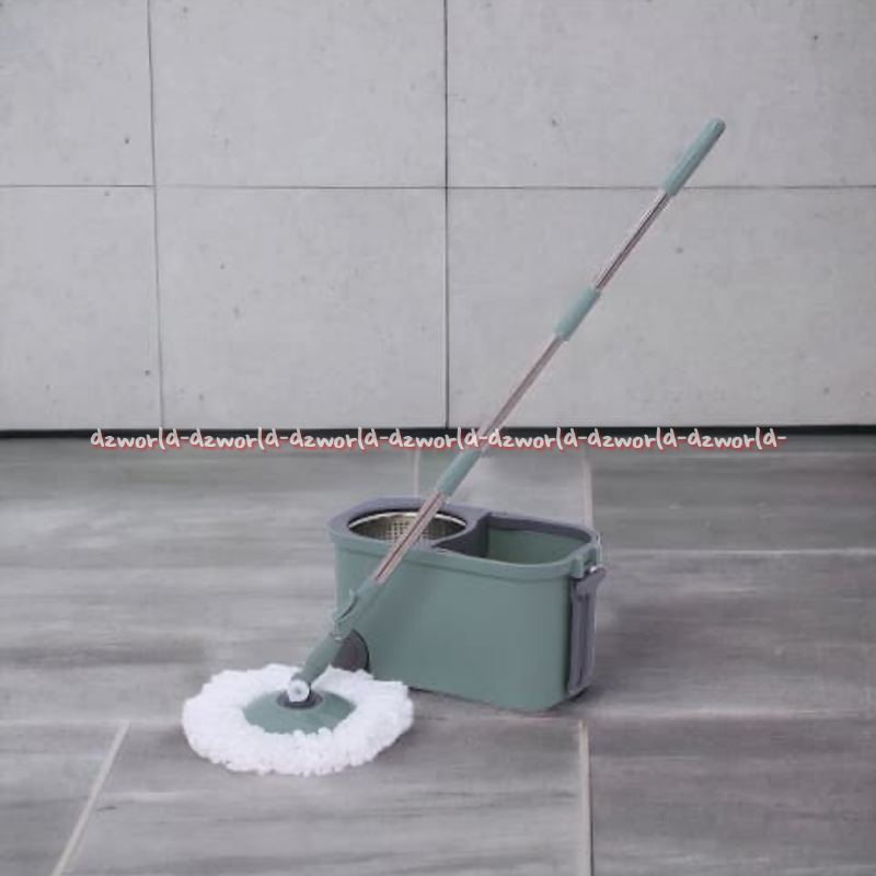 Proclean Spin Mop Set Alat Pel Model Putar Dengan Tangkai Tiang Ember Pel Lantai Dengan Roda Bisa Di