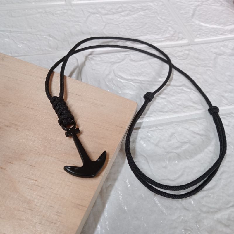 Kalung Tali Prusik Hitam Jangkar Hitam Gelang Jangkar