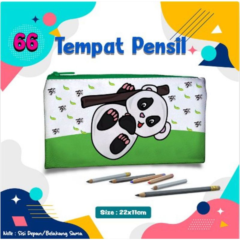 

Tempat pensil/ pouch tempat pensil/ Tempat alat tulis/ pencil case pouch karakter kartun Panda