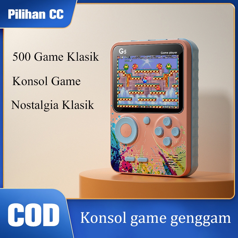 Konsol Game Klasik 500-in-1, Konsol Game Genggam, Konsol Game Nostalgia, Konsol Game Retro