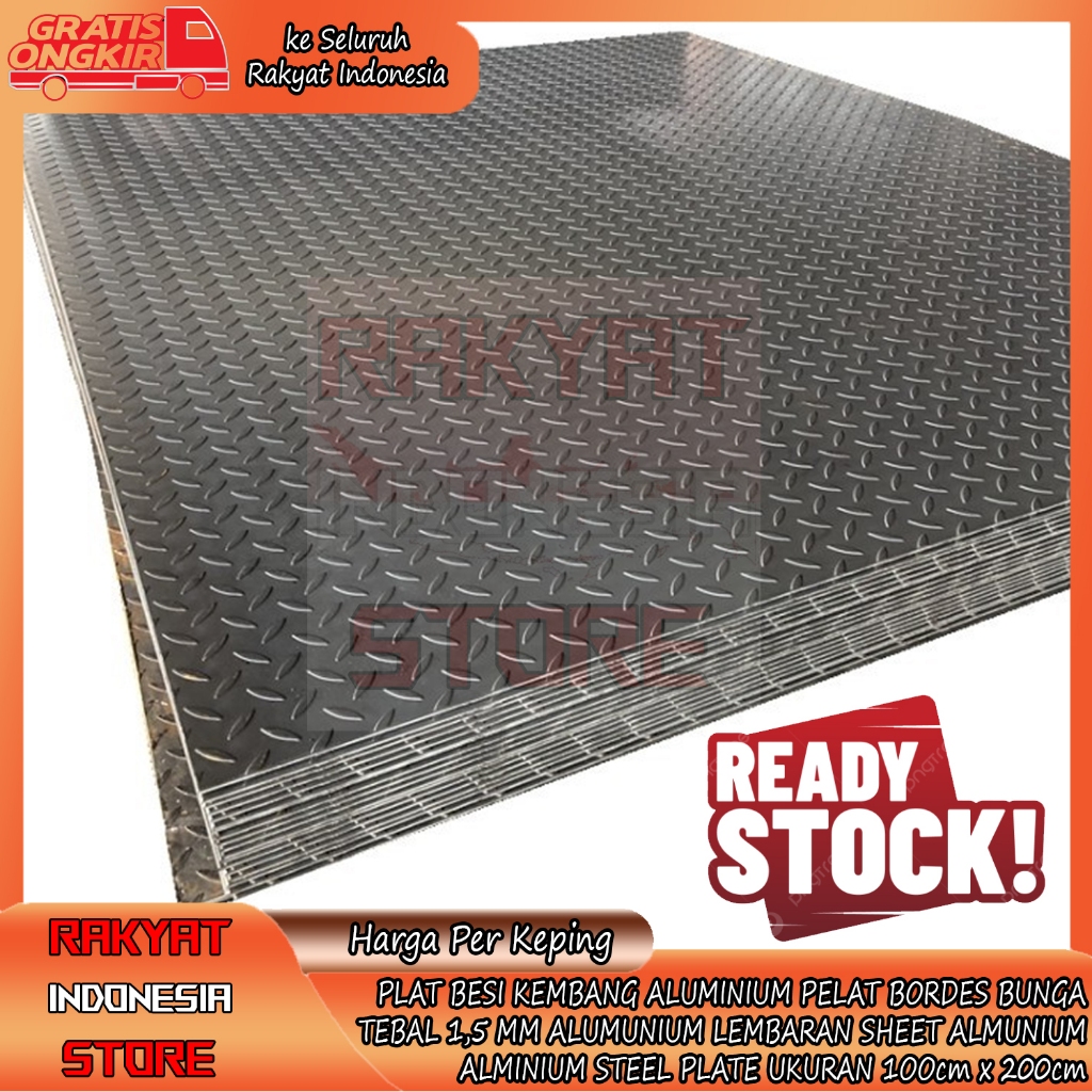 [Instant] PLAT ALUMINIUM PELAT BORDES BUNGA TEBAL 1,5 MM PLATE BESI KEMBANG ALUMUNIUM LEMBARAN SHEET