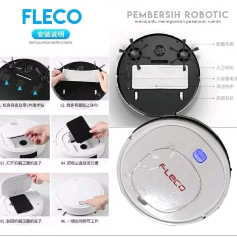 Robot vacum cleaner otomatis bersih Fleco ES32 Original
