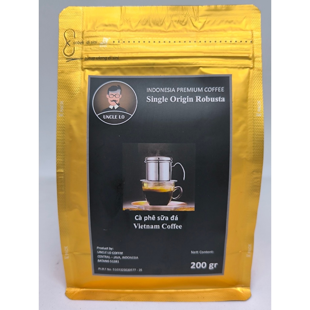 

UNCLE LO VIETNAM COFFEE SINGLE ORIGIN ROBUSTA 200 gr