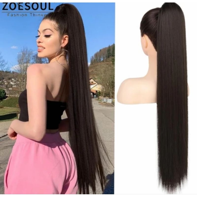GRIYA REMA Wig Ponytail Lurus Panjang Wig Ponytail Premium Wig Ponytail Terbaru Wig Wanita Hair Exte