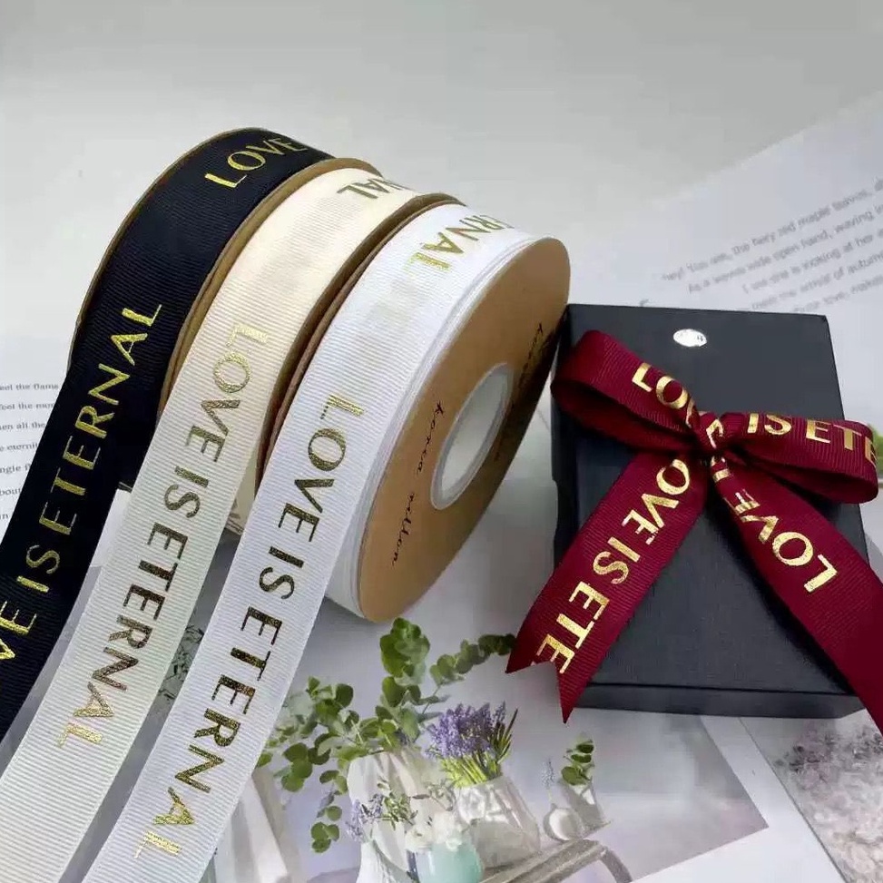 

Beli Hemat 1Rol 4Yard PITA PER ROLL TULISAN LOVE IS ETERNAL 25CM pita satin pita kado pita bucket