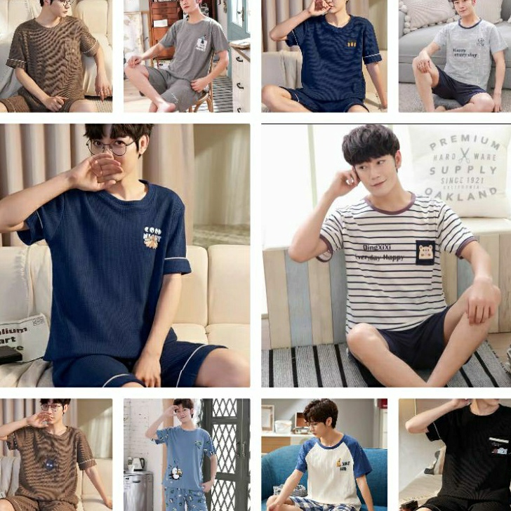 Ready Stok Baju tidur piyama setelan pria importBaju tidur piyama setelan premiumBaju tidur piyama s