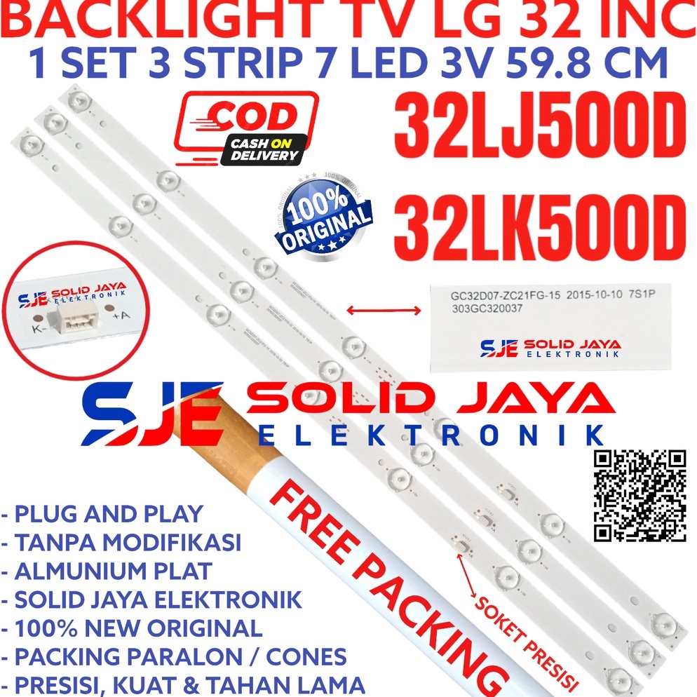 KODE R62L BACKLIGHT TV LED LG 32 INC 32LK5 32LJ5 32LK5D 32LJ5D D LAMPU BL 32LJ 32LK 7K 3V 7LED 7 KAN