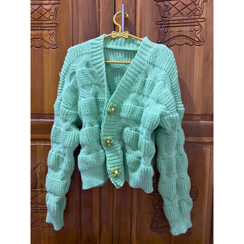 preloved cardigan hijau