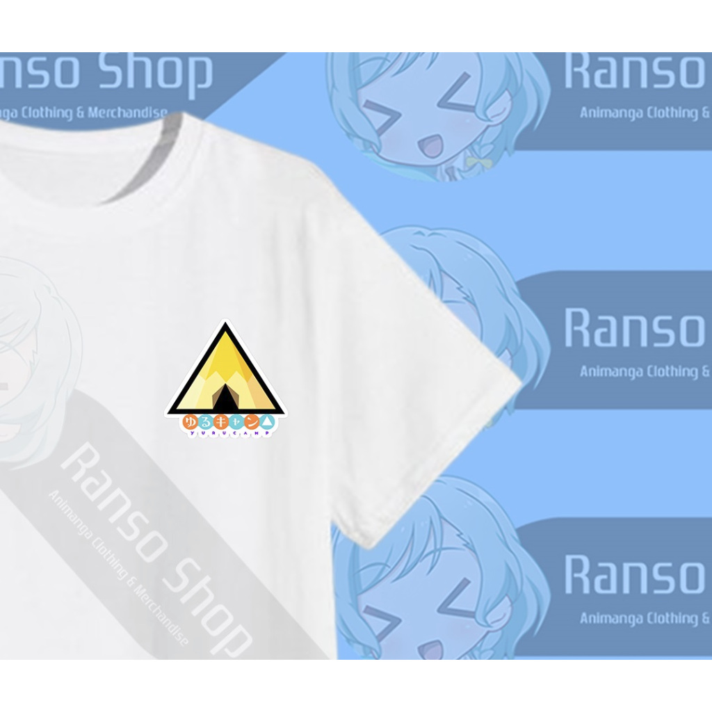 Ranso Kaos Logo Yuru Camp Gambar Kecil / Baju Logo Yuru Camp Kecil / T-shirt Yuru Camp Distro Anime 